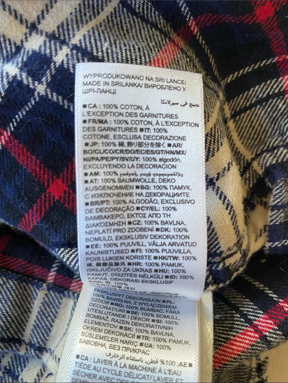 GAP Navy, White & Red Plaid Button-Down Shirt